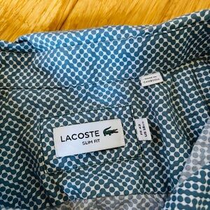 Lacoste Men's Blue Checkered Long Sleeve Shirt